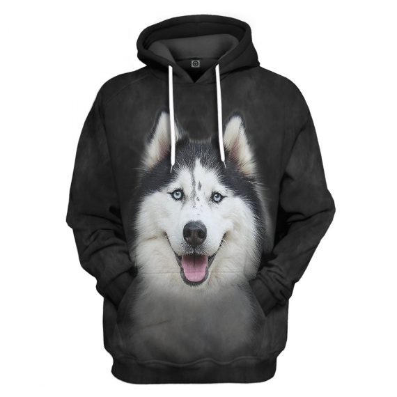 3D Husky Dog All Over Print Unisex Hoodie For Dog Lovers