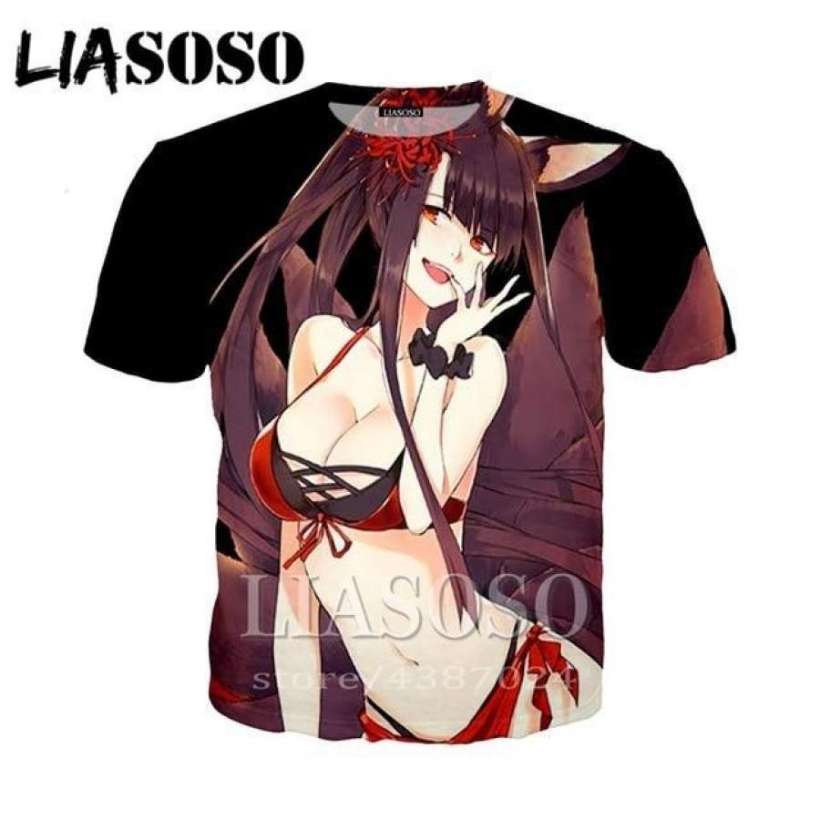 LIASOSO  Harajuku sexy girls Pullover Men Women Anime Casual t-shirt 3D Print cute tshirt Azur Lane tees tops Clothing