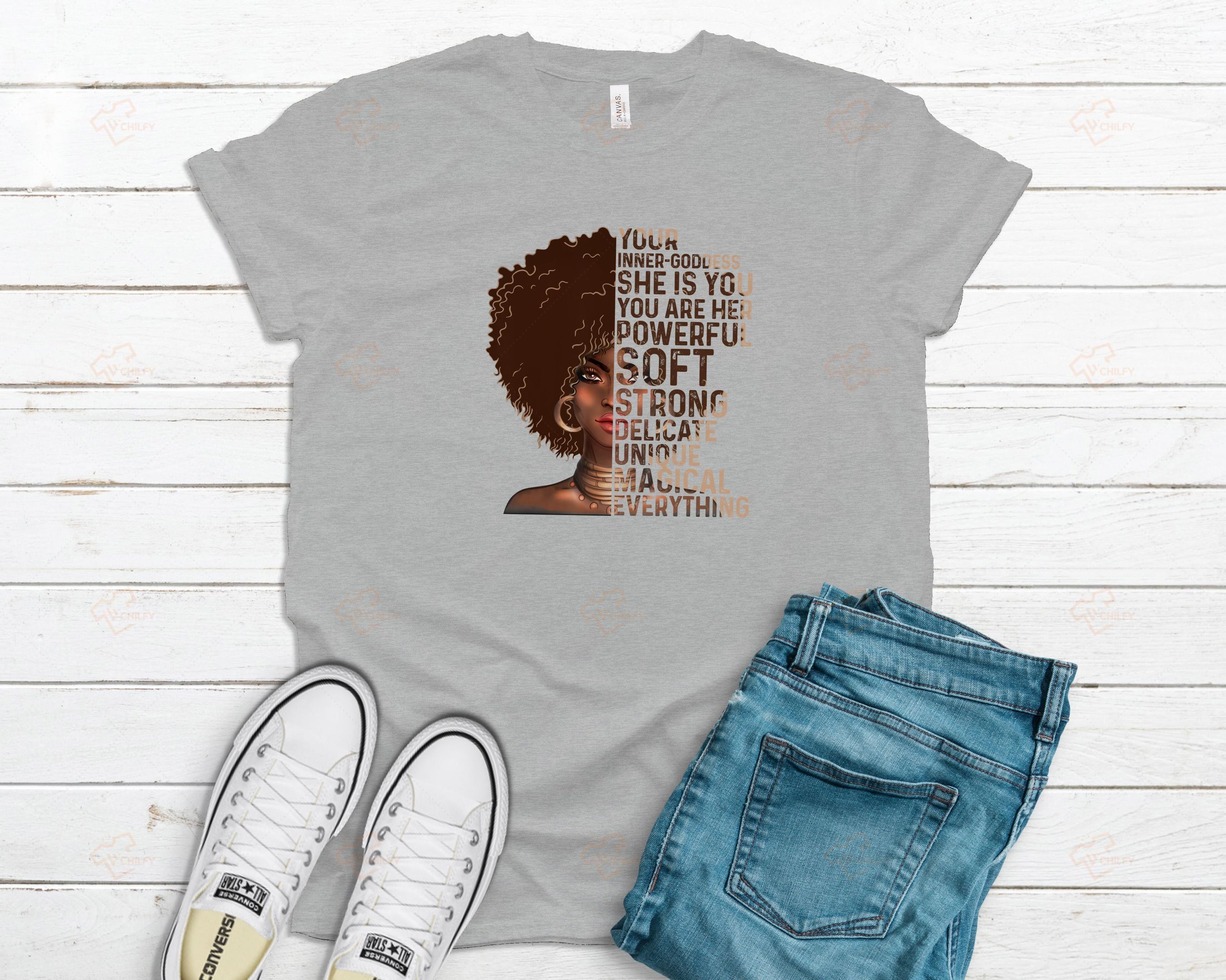 Your Inner Goddess She Is You Shirt, Black Girl Shirt, Afro Girl Shirt