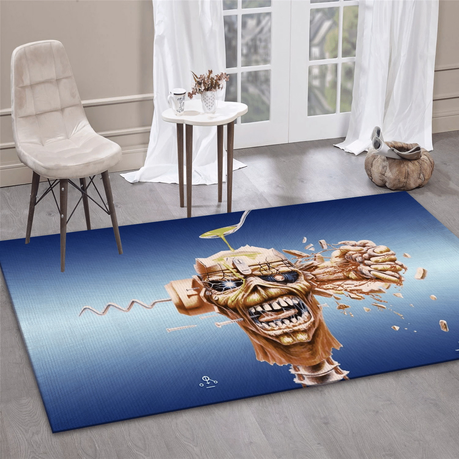 Iron Maiden Skull Music Area Rug Carpet, Living Room  Rug – Christmas Gift Us Decor