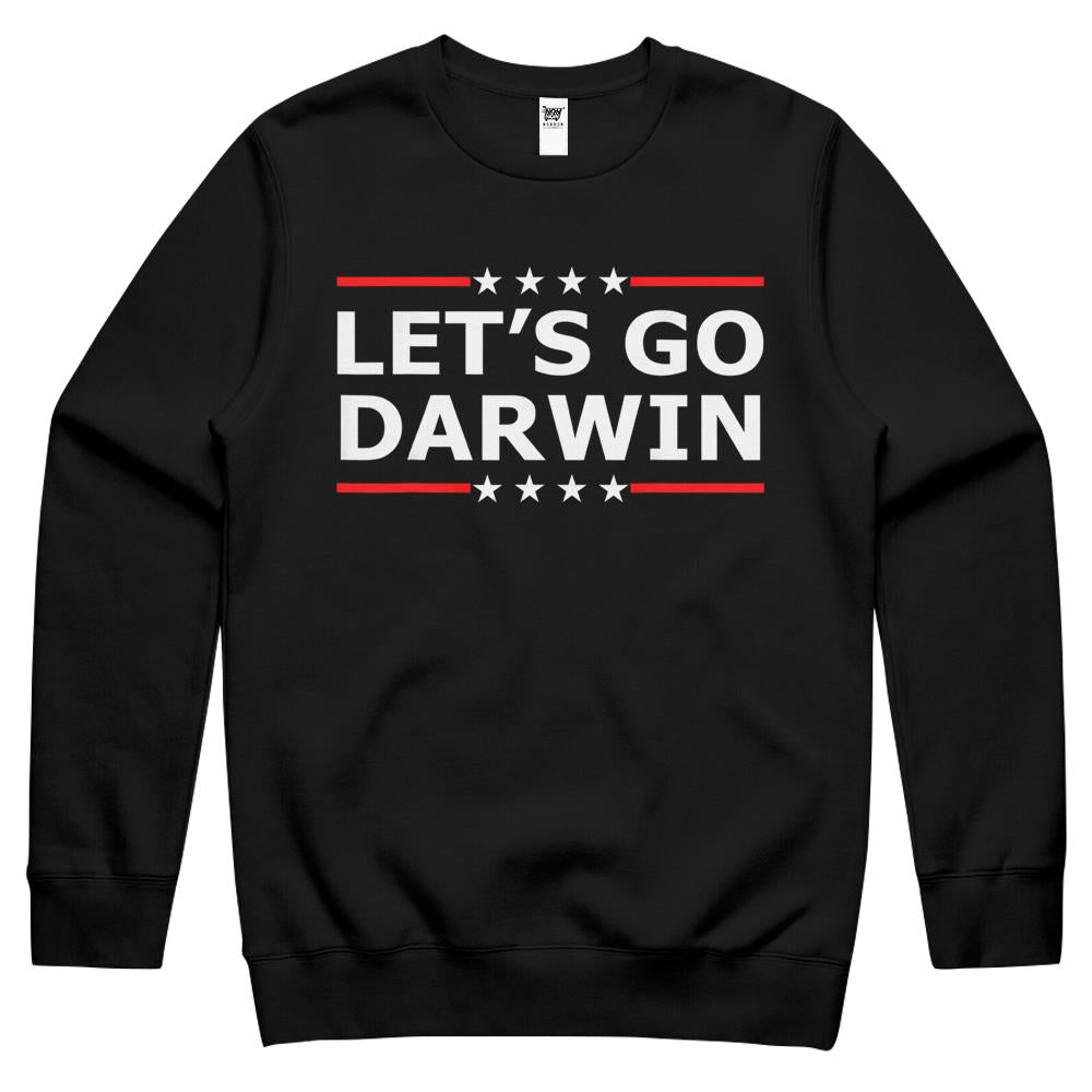 Lets Go Darwin Funny Sarcastic Women Men Let’S Go Darwin (2) Crewneck Sweatshirt