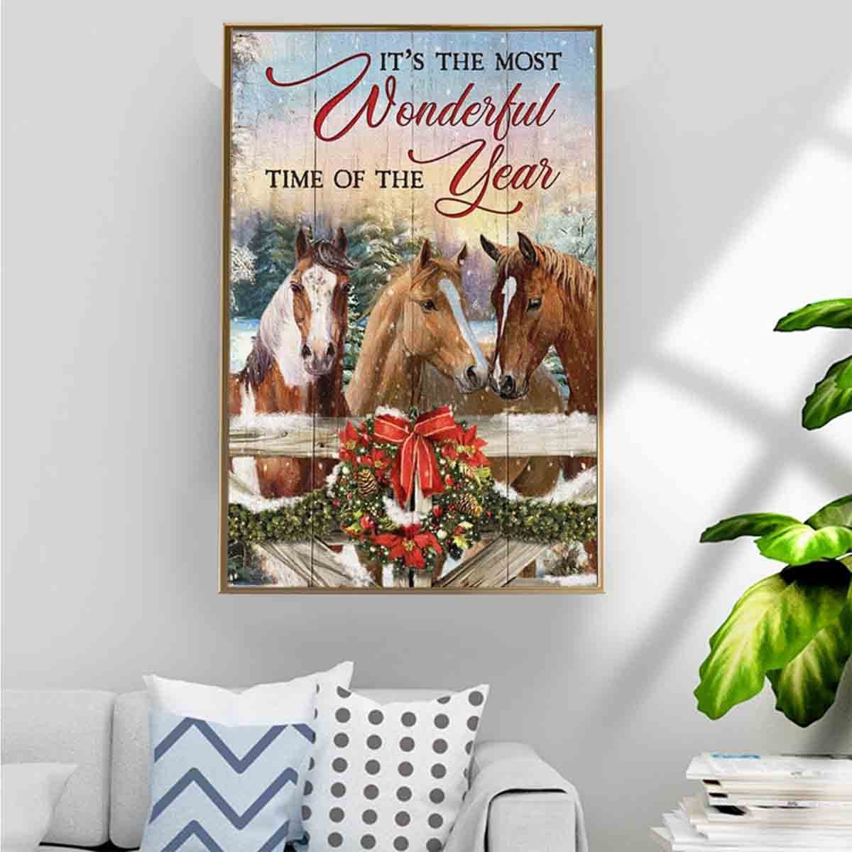 Stunning Horses Poster – It’S The Most Wonderful Time Of The Year Home Decoration Christmas Gifts For Men Women Friend – Gigo Smart