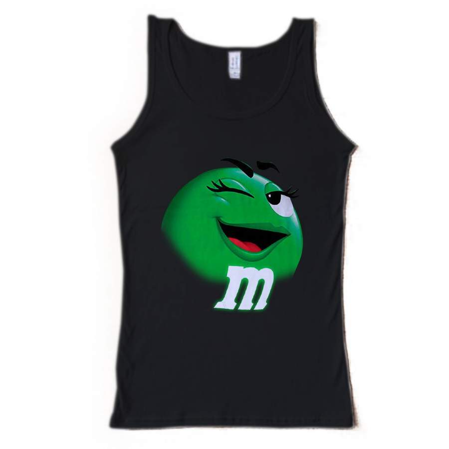 M N M Face Chocolate Candy Green Men’s Tank Top