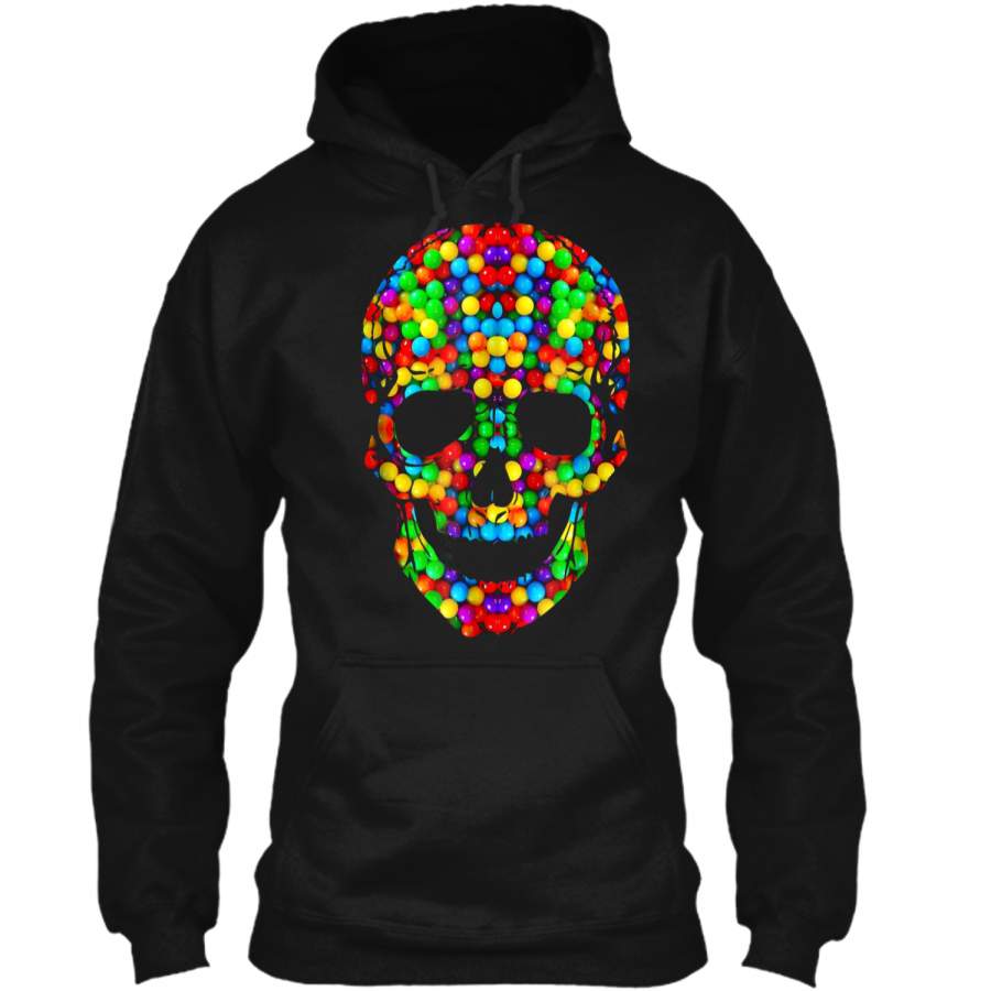 Candy Skull Sugar  Day Of The Dead Pullover Hoodie 8 oz