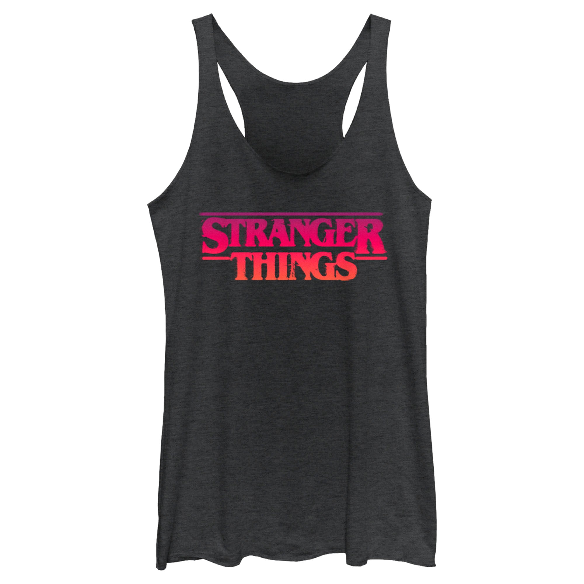 Women’S Stranger Things Pink Logo Racerback Tank Top