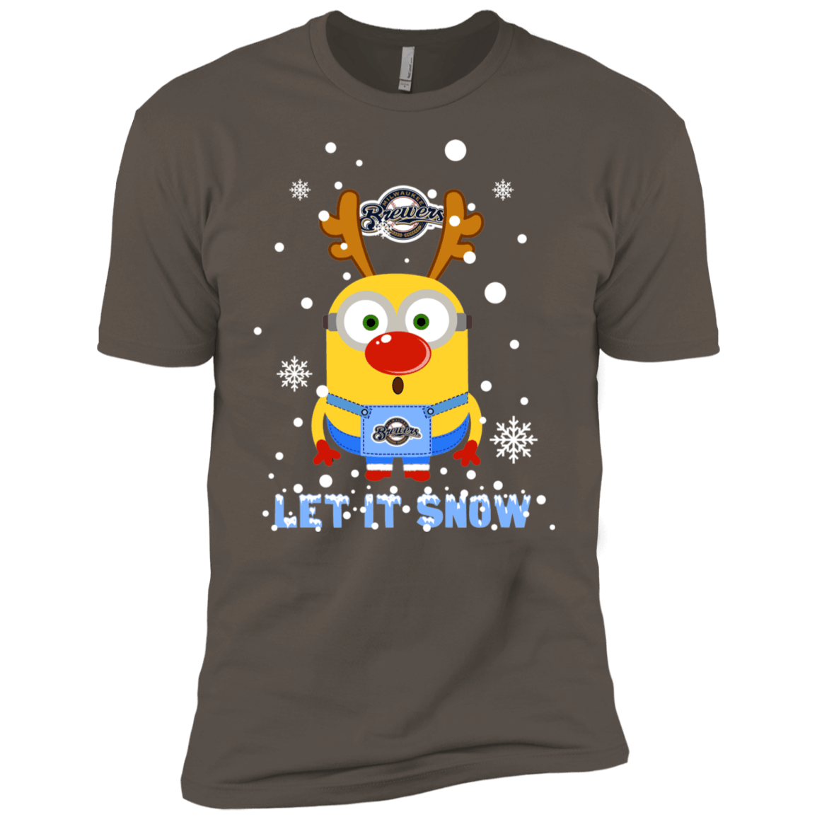 Buy Minion Milwaukee Brewers  Ugly Christmas Sweaters Let It Snow Men’S T-Shirt