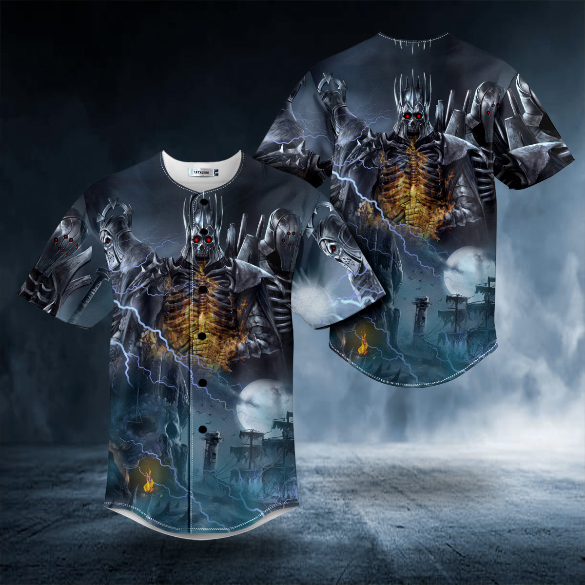 Wild Hunt The Witcher Skull Baseball Jersey Shirts – Mens Sport Shirts – Meaningful Gifts For Him