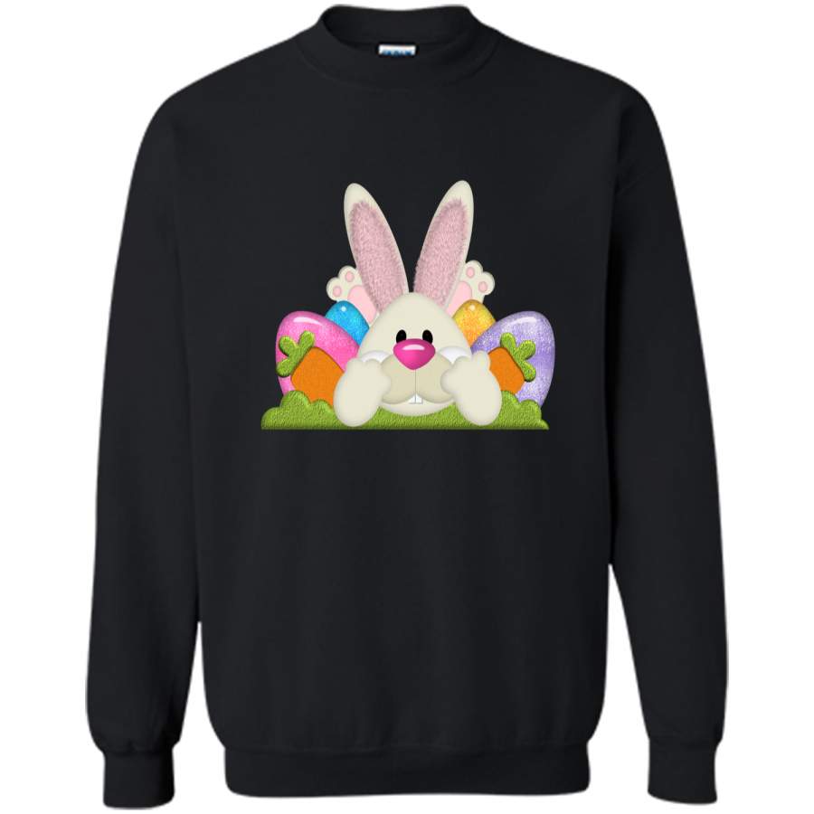 Cute Easter Shirt Funny Easter Shirt Easter Bunny Shirt Egg Printed Crewneck Pullover Sweatshirt 8 oz