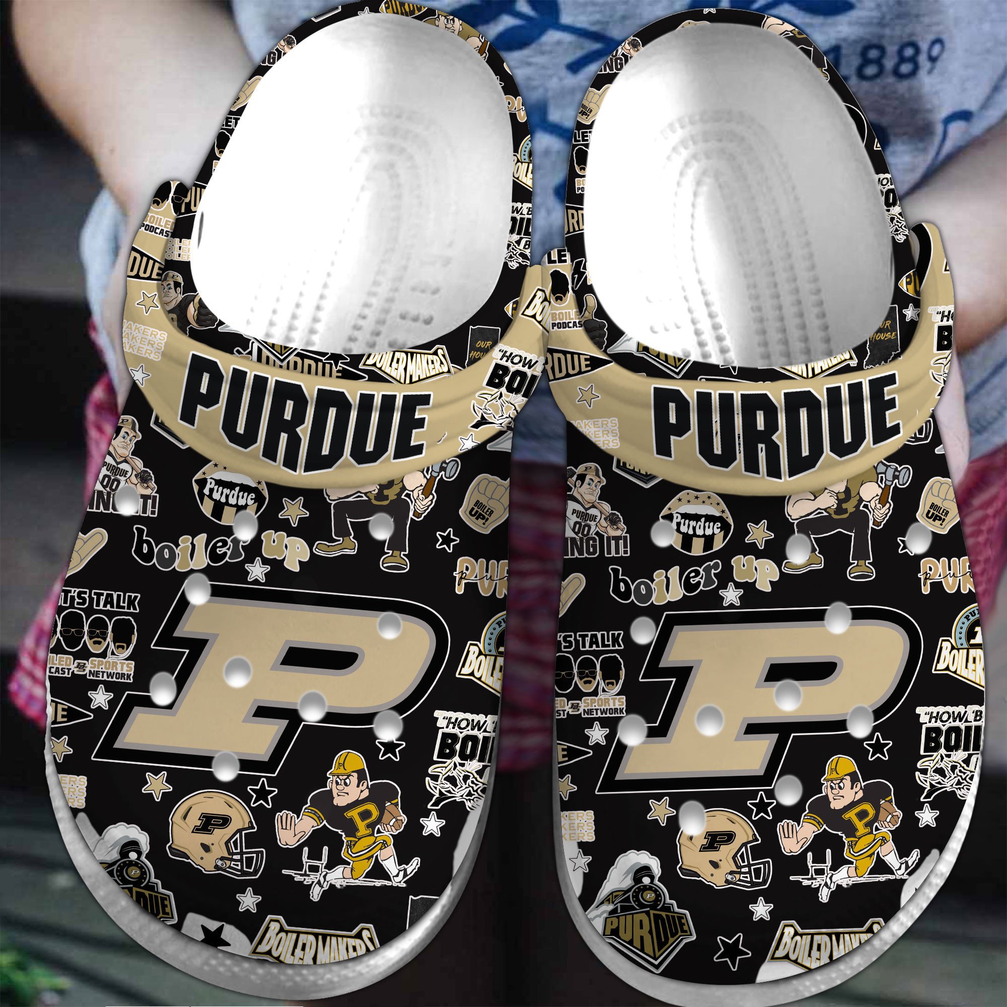 Purdue Boilermakers NCAA Sport Crocss Crocband Clogs Shoes Comfortable For Men Women and Kids