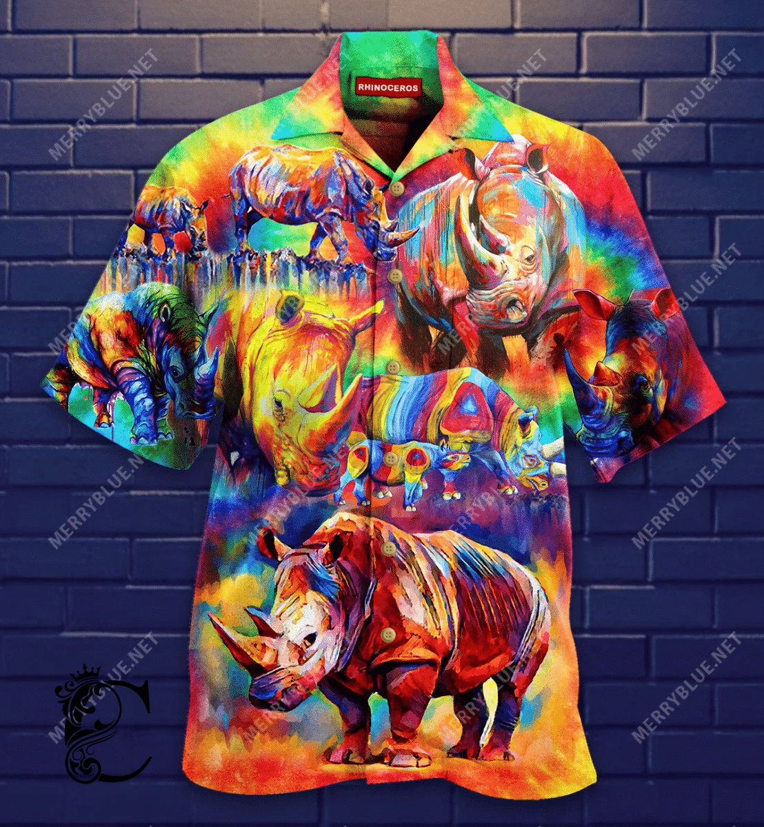 Beach Shirt Buy Colorful Rhinoceros Hawaiian Shirt- Chillicothemall