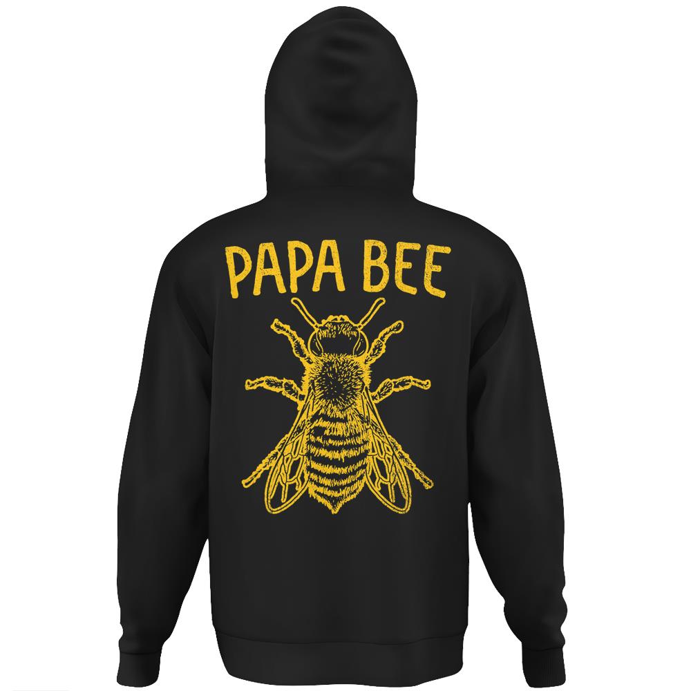 Mens Bee Papa Dad Father Keeper Keeping Apiarist Hive Gift Father’S Day Gift Hoodie Print On Back