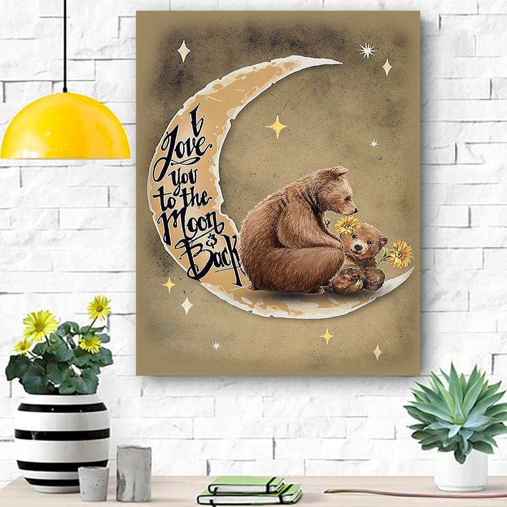 To My Daughter Bear Canvas Room Home Decor Print Matte Canvas – Gift For Daughter – Home Room Wall Decor Matte Canvas – Mostsuit