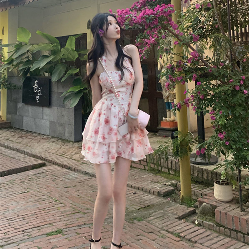 2 Piece Dress Set Women Floral Mini Dress + Casual Blouse Korean Fashion Suits Sweet Clothing Sexy Dress Party Beach 2022 Summer alx