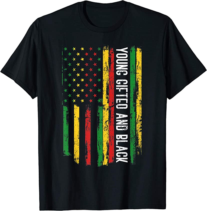 USA Flag Patriotic African American Black History Month T-Shirt