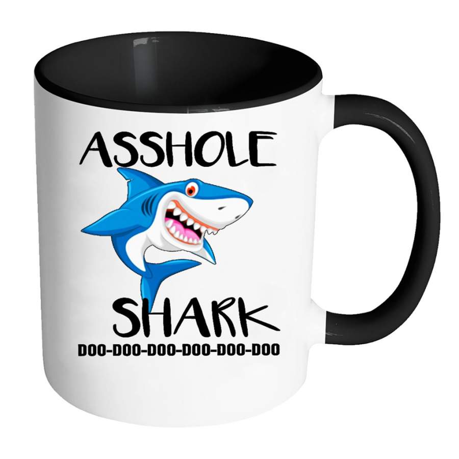 Asshole Shark Doo Doo Doo A – Full-Wrap Coffee Colors Accent Mug