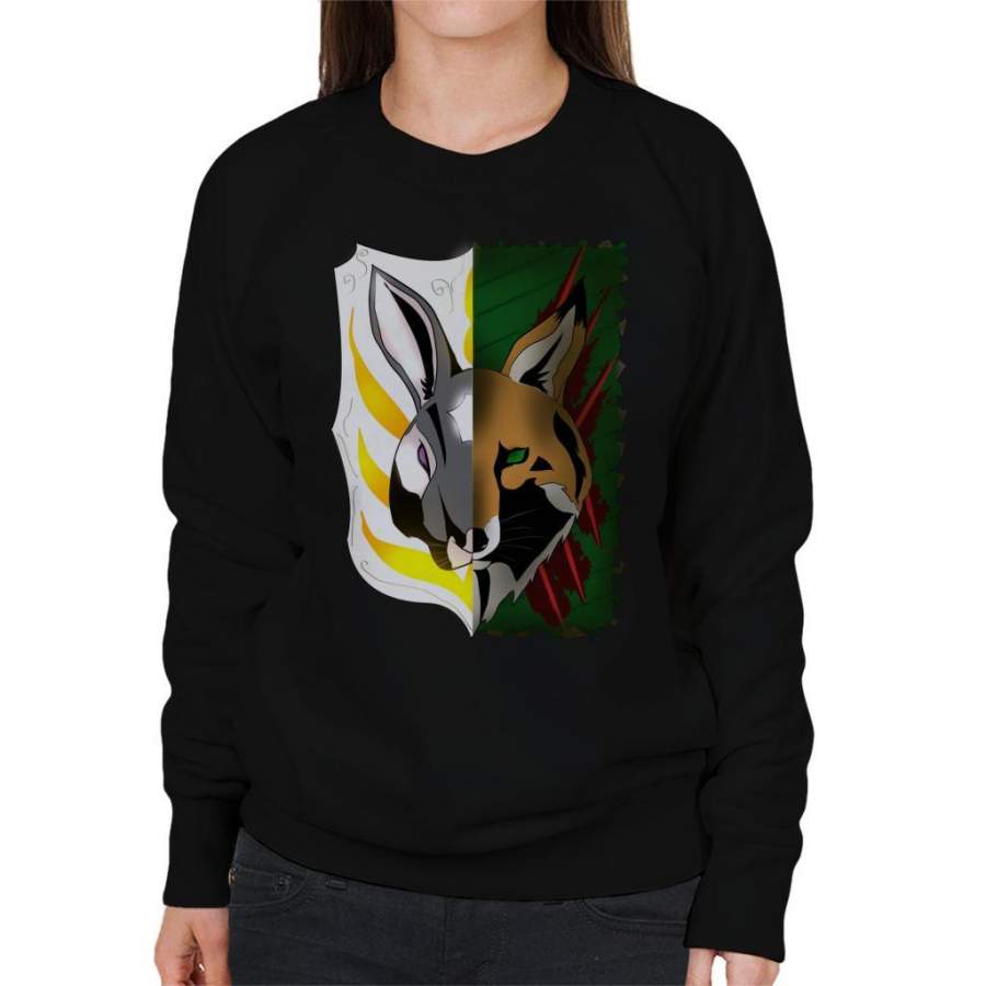 2 Face Rabbit Fox Women’s Sweatshirt