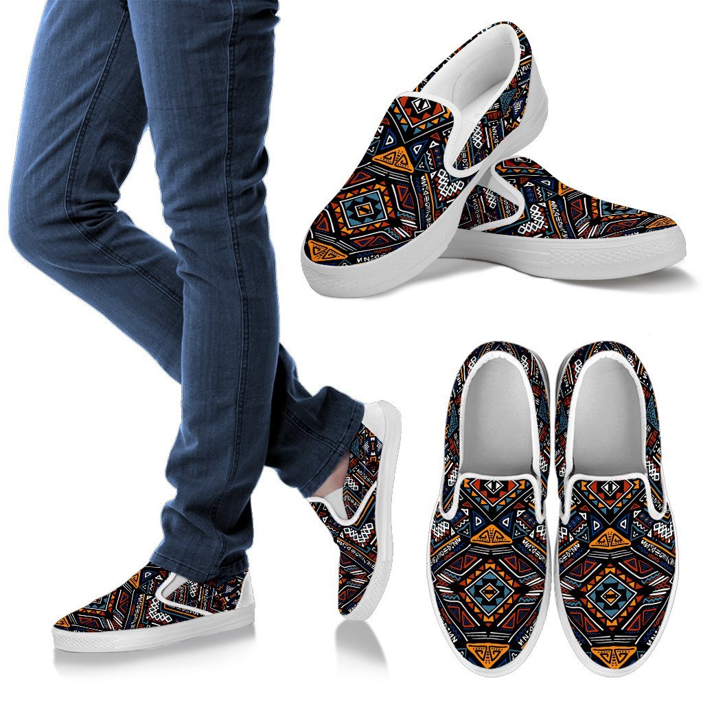 African Kente Print V2 Women Slip On Shoes