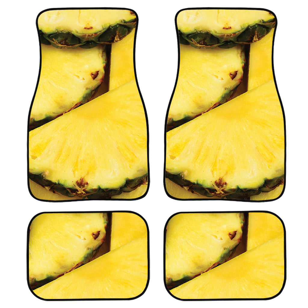 Pineapple Slices Print Front And Back Car Floor Mats, Front Car Mat