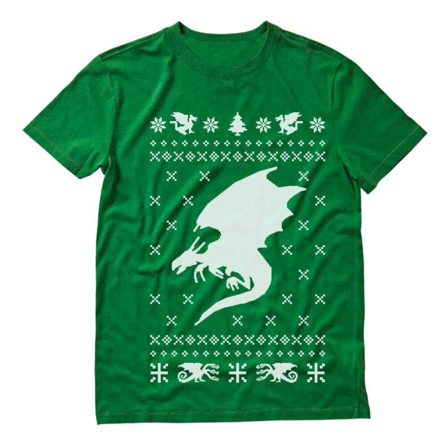 Big White Dragon Ugly Christmas Sweater Xmas Apparel T-Shirt