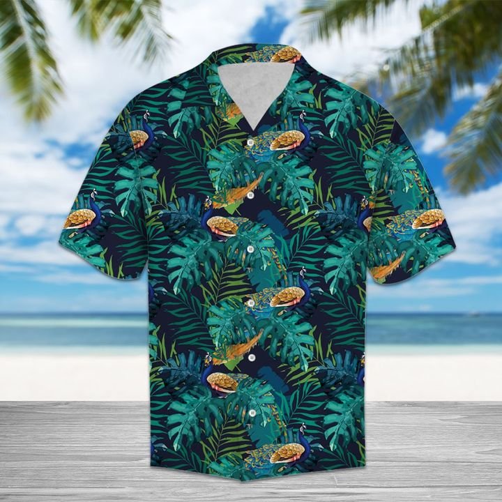 Tropical Peacock Hawaiian Shirt Summer Button Up For Men, Women, Couple