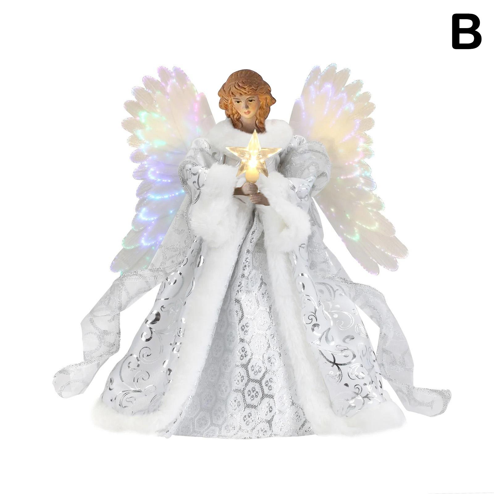 Christmas Tree Decoration Golden Angel Tree Top Up Star Tree Christmas Light Top Holiday Decoration Led Decoration B8O3 Alx