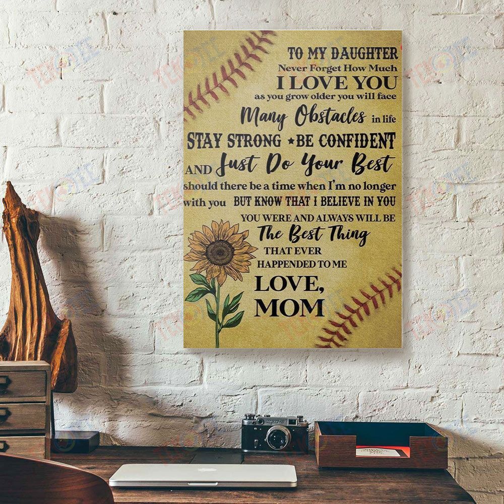 Canvas Prints Custom Name To My Daughter The Best Thing That Happen Softball Canvas Wall Art Home Decoration