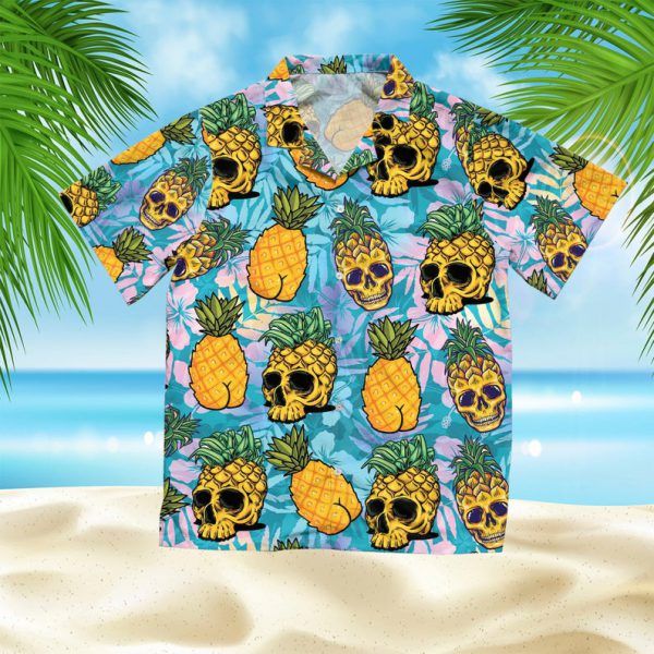 Tropical Pineapple Skull Hawaiian Shirt | Unisex | Adult | Hw4461