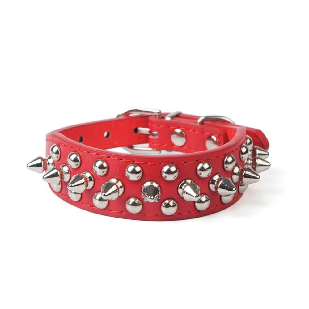 New Brand Funny Pet Pu Leather Collar Dog Rivets Self-Protection Collars Adjustable Spiked Studded Rivets Puppy Small Pet Collar alx