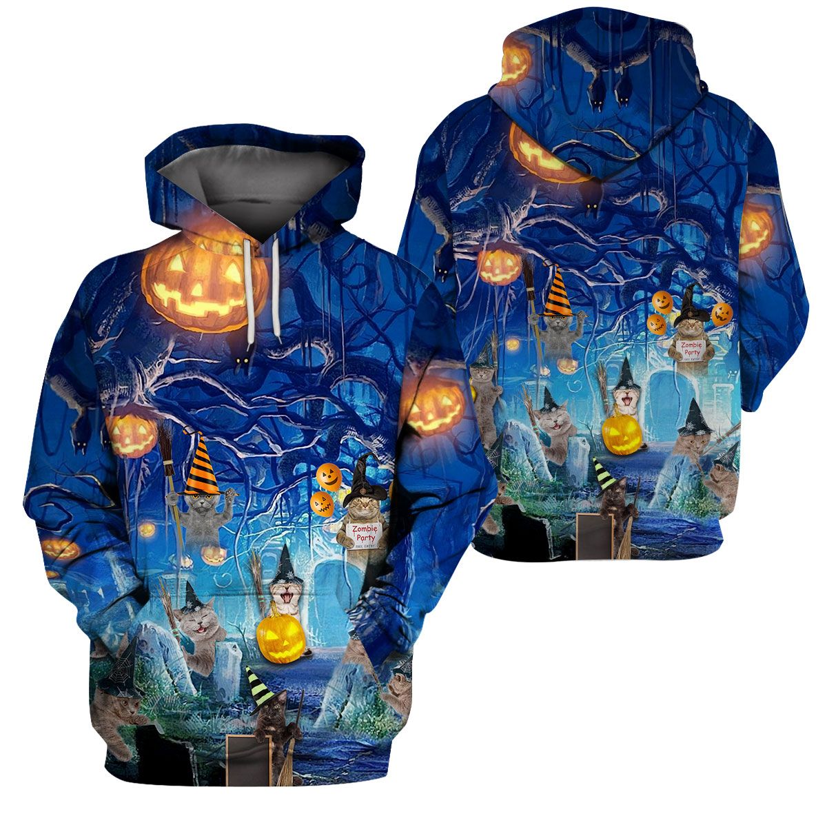 3D All-Over Printed Apparels “Halloween Cat” (Av-Hg58)