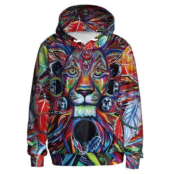 The Mara Lion Print Hoodie Unisex