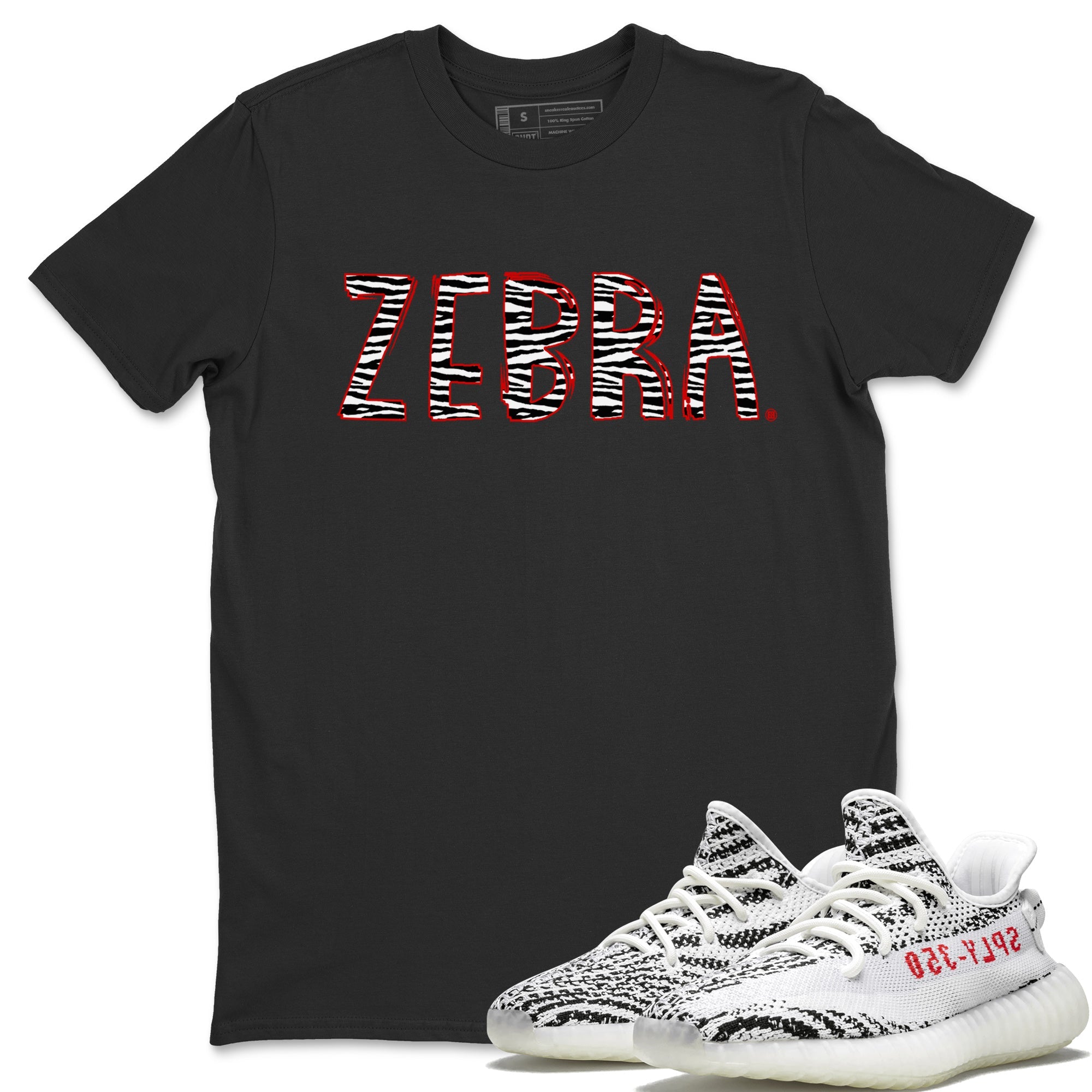 Zebra Letters T-Shirt – Yeezy Boost 350 V2 Zebra