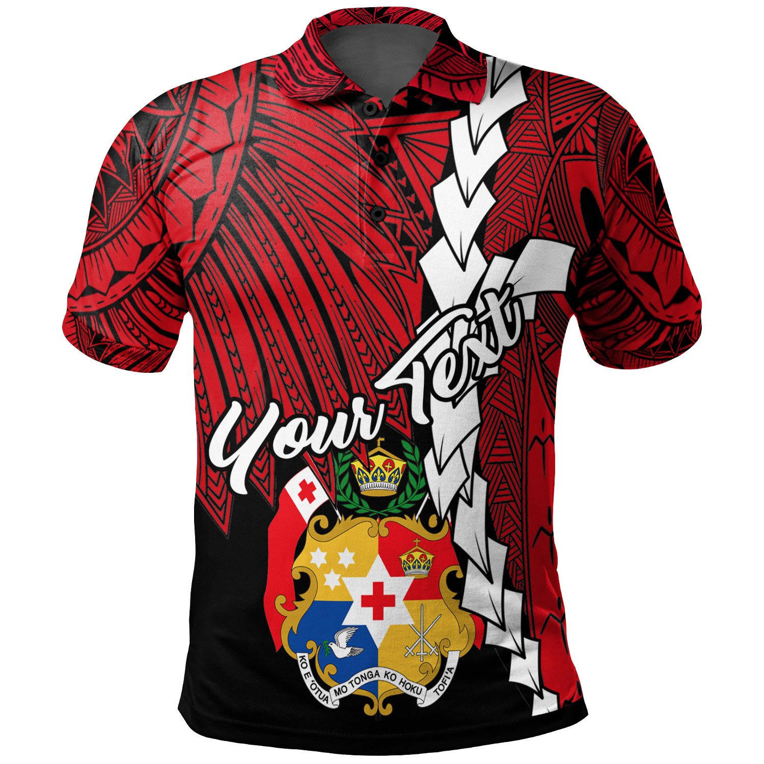 Tonga Polynesian Custom Personalised Polo Shirt - Tribal Wave Tattoo ...