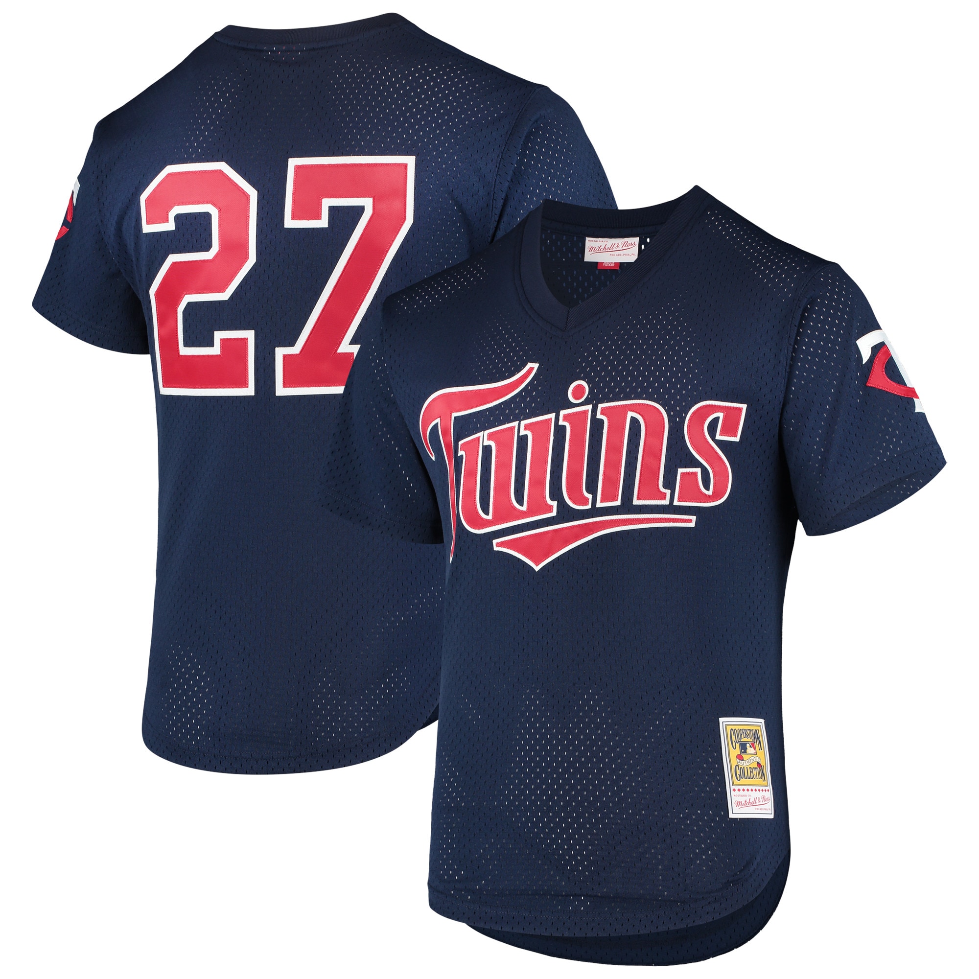 Men’s Minnesota Twins David Ortiz Mitchell & Ness Navy 2002 Cooperstown Collection Mesh Batting Practice Jersey