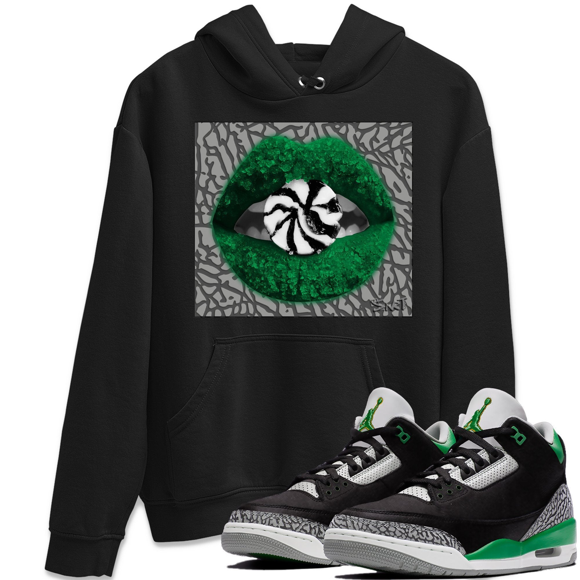 Lips Candy Hoodie – Air Jordan 3 Pine Green