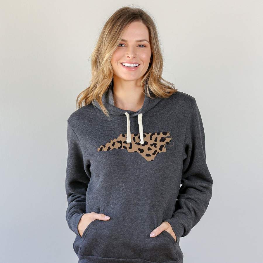 North Carolina Leopard Pattern Hoodie