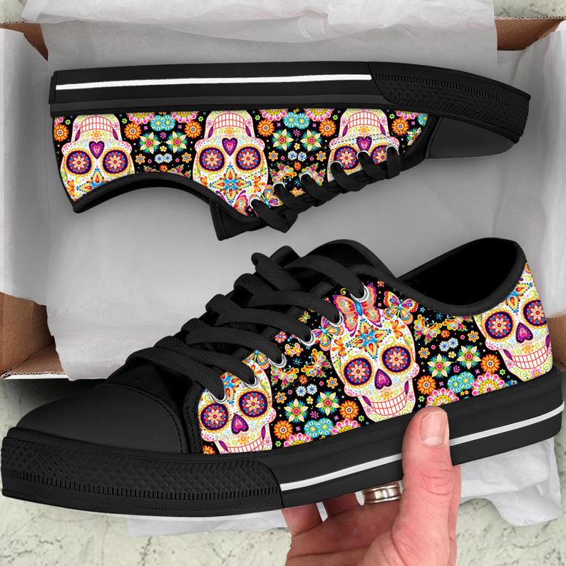 Skull36 Candy Butterfly Low Top Canvas Shoes