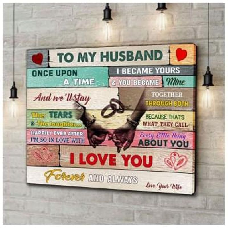 Couple To HusbI Love You Forever Always poster canvas