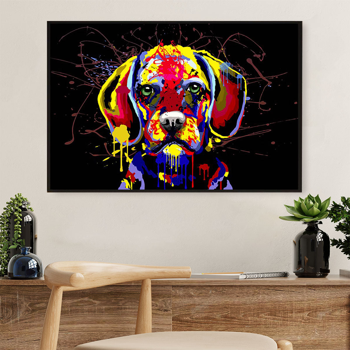 Beagle Dog Canvas Wall Art Prints | Watercolor Painting | Home Décor Gift For Pocket Beagle Puppies Lover