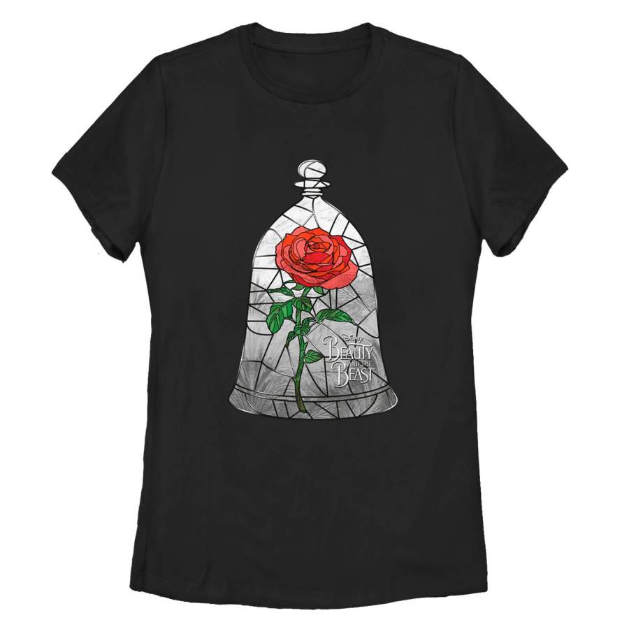 Beauty and the Beast Women’s Stained Rose Window T-Shirt