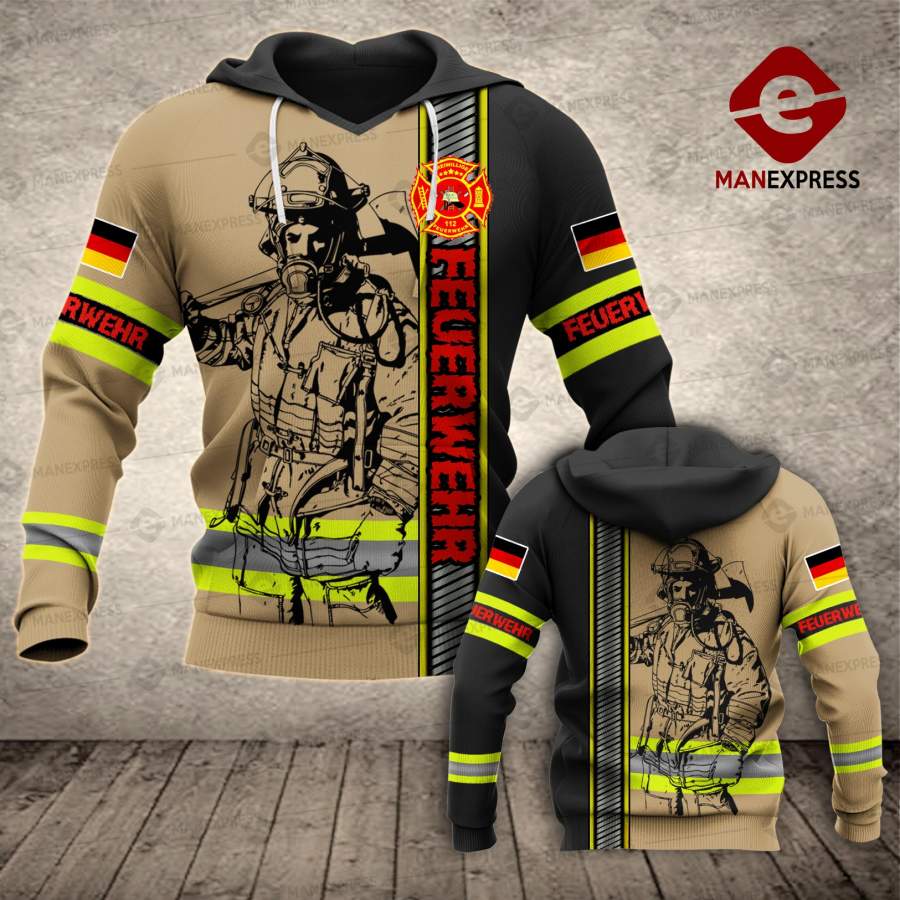 German Firefighter 3D printed hoodie NBE Germany