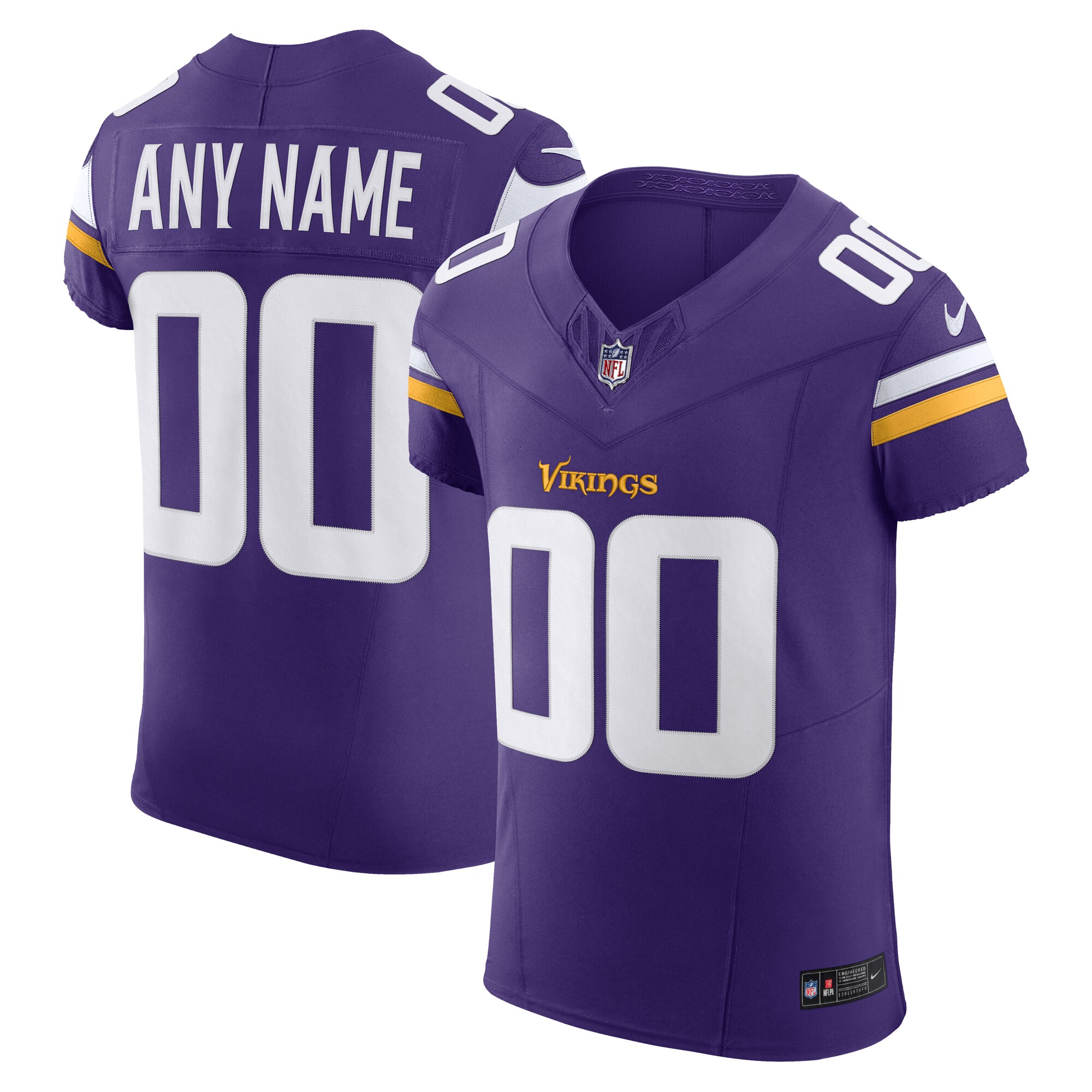 Men’s Minnesota Vikings Purple Vapor F.U.S.E. Elite Custom Jersey 2