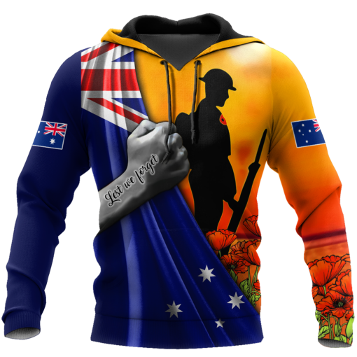 Lest We Forget Australia Veteran 3D All Over Print Shirts For Men & Women, Happy Veteran Memorial 3D Shirts, Veteran Day