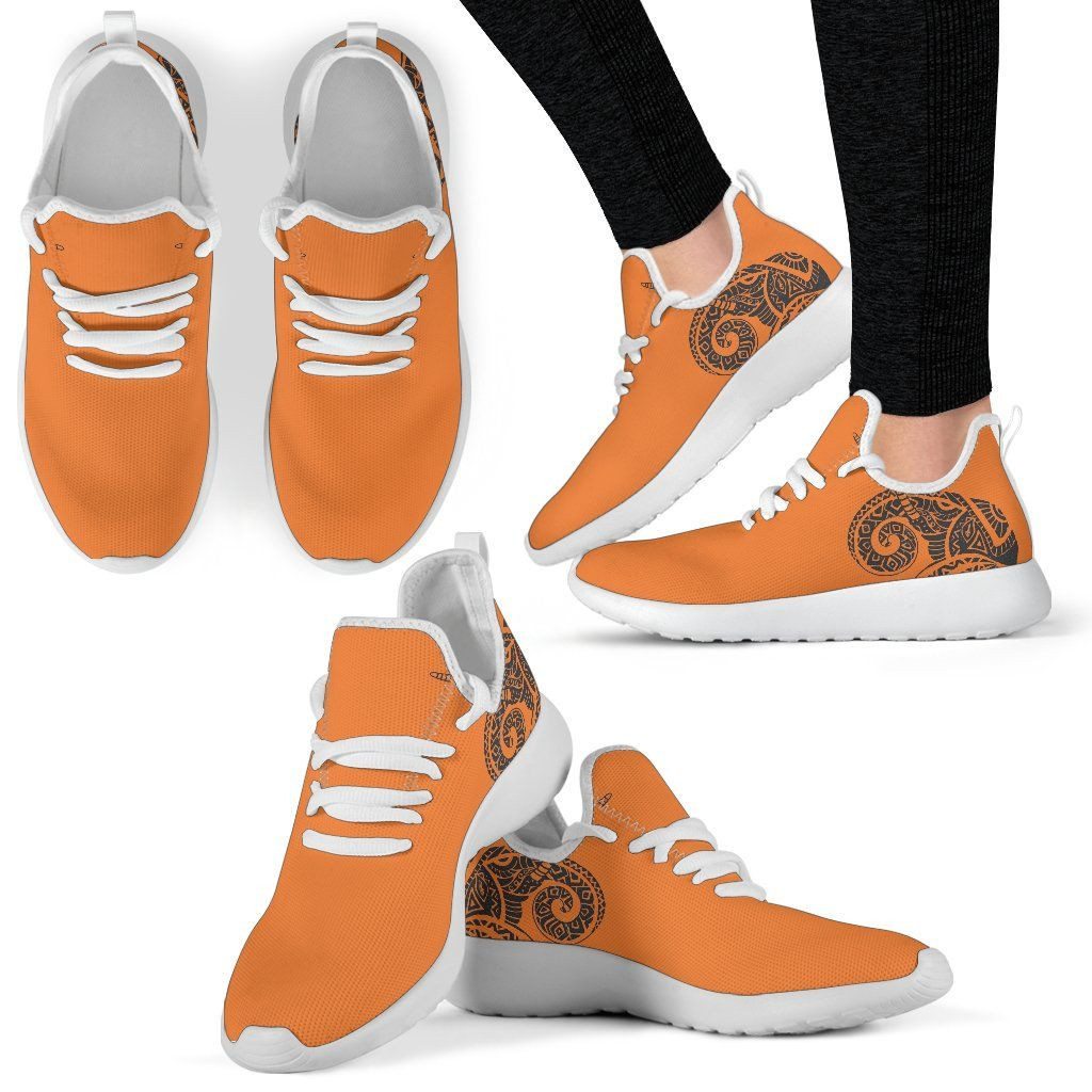 Tribal Totem Elephant Orange Sneakers Shoes