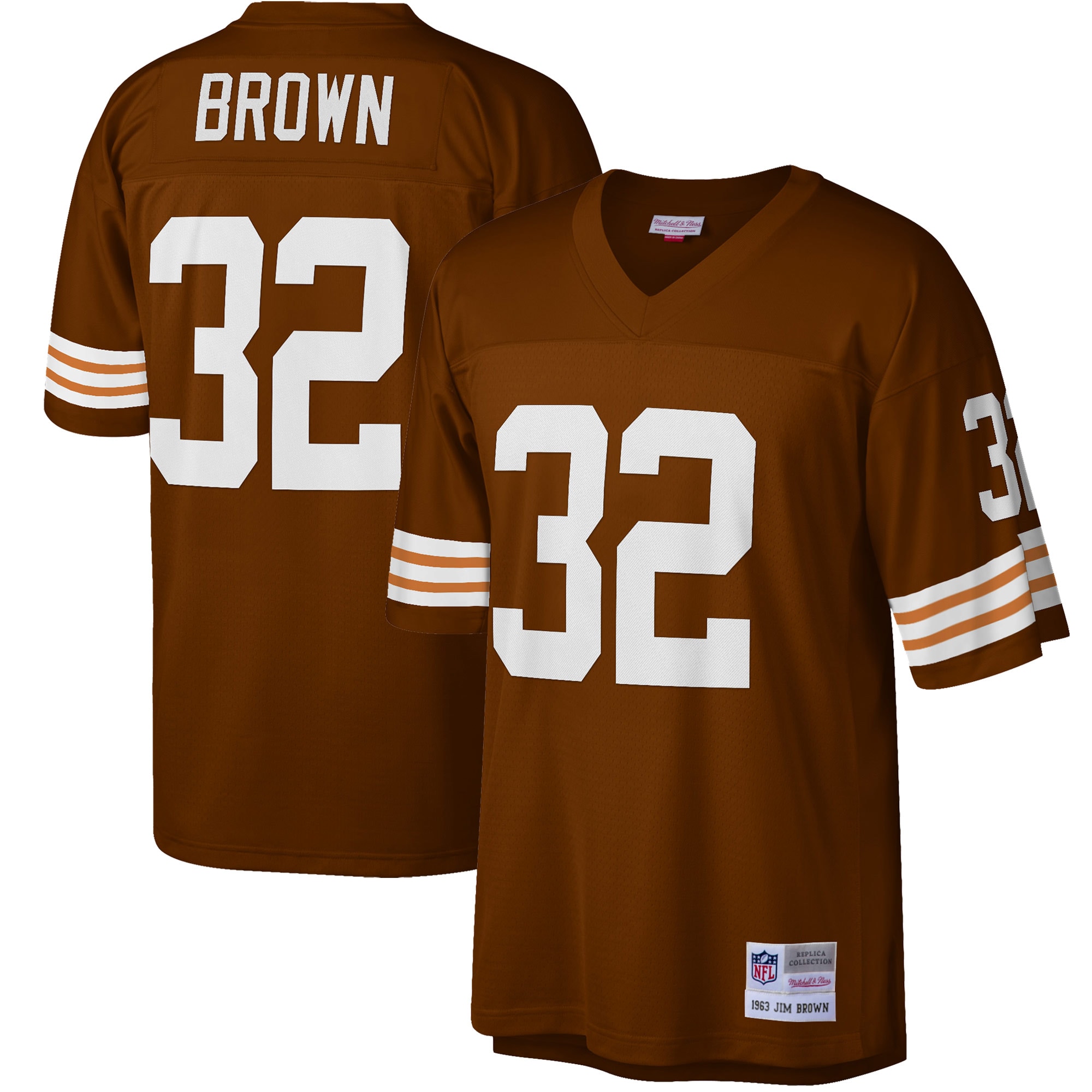 Men’s Cleveland Browns Jim Brown Mitchell & Ness Brown Big & Tall 1963 Retired Player Jersey