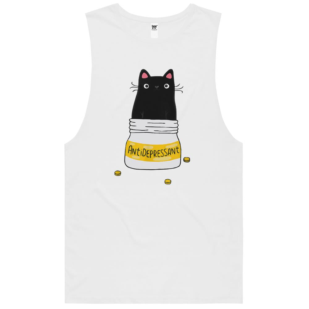 Cute Cat Kitten Antidepressant Retro Forensics Theme Tank Top