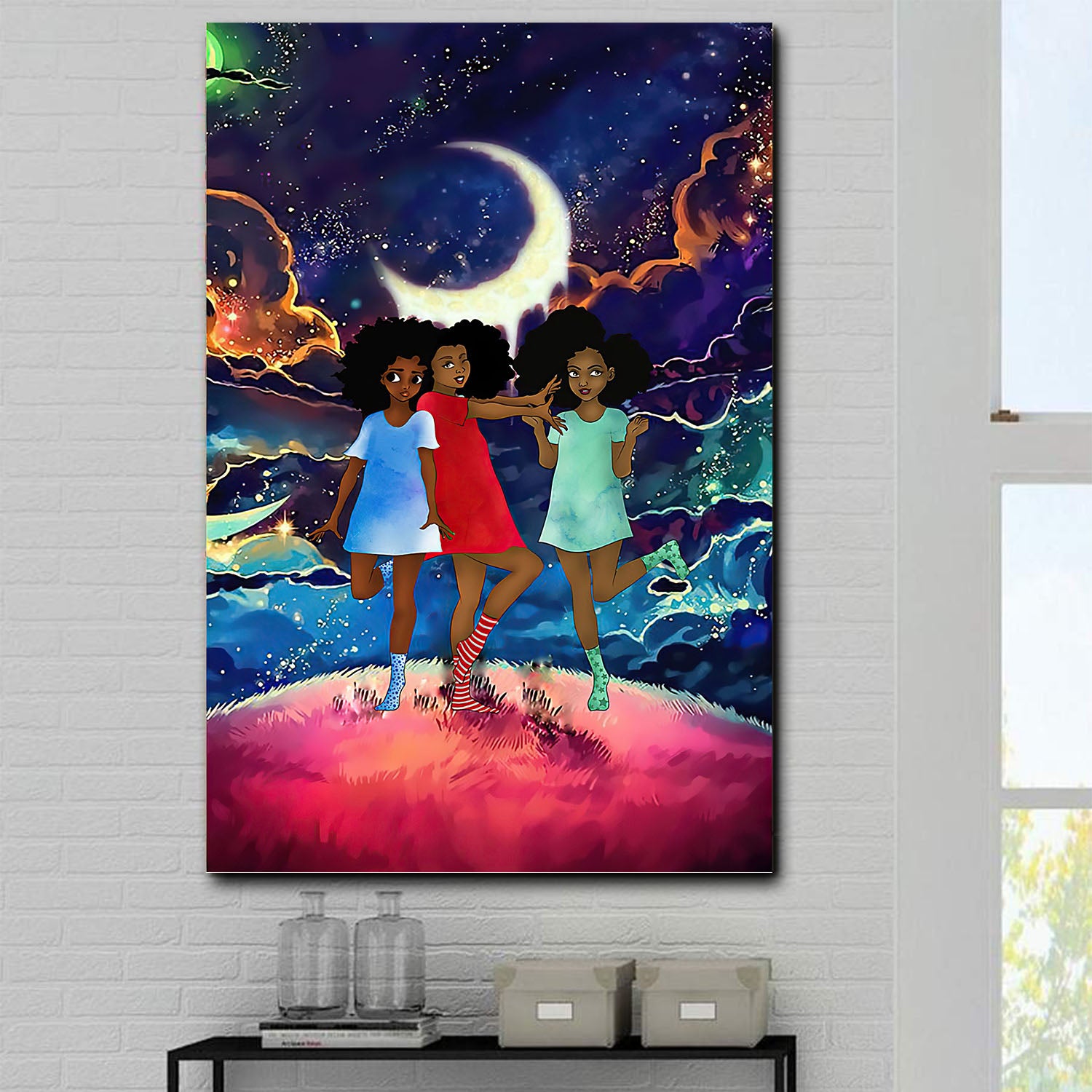 Afro Art Print Poster Melanin Girls African Home Decor