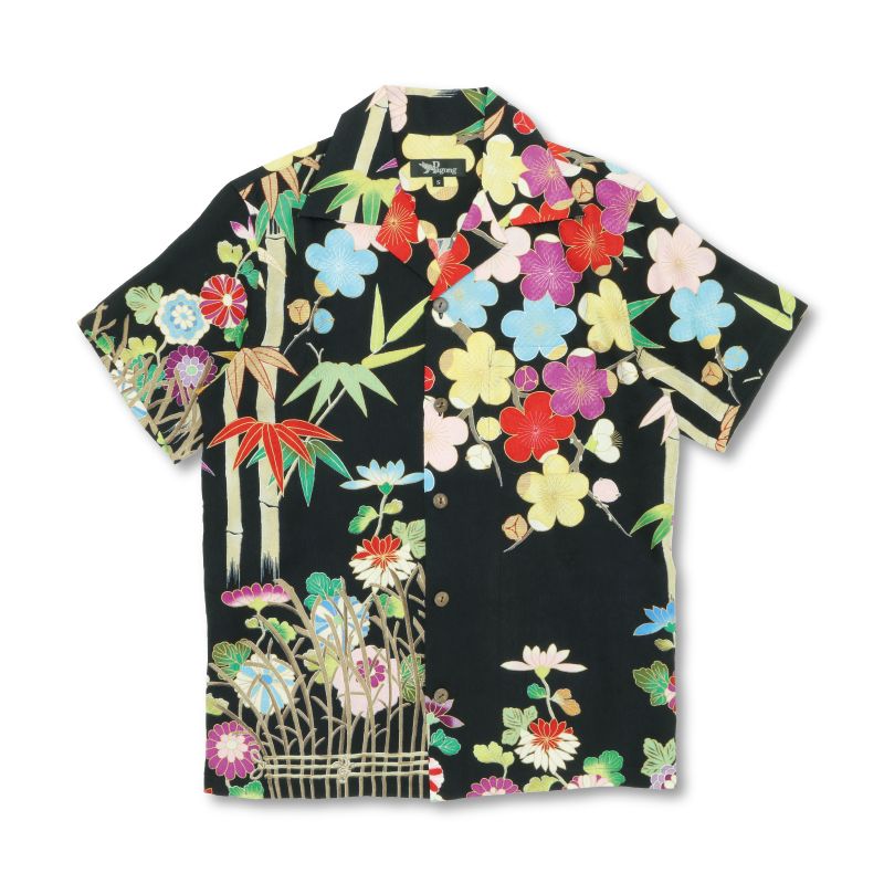 Floral Black Unique Design Hawaii Shirt Ha26448