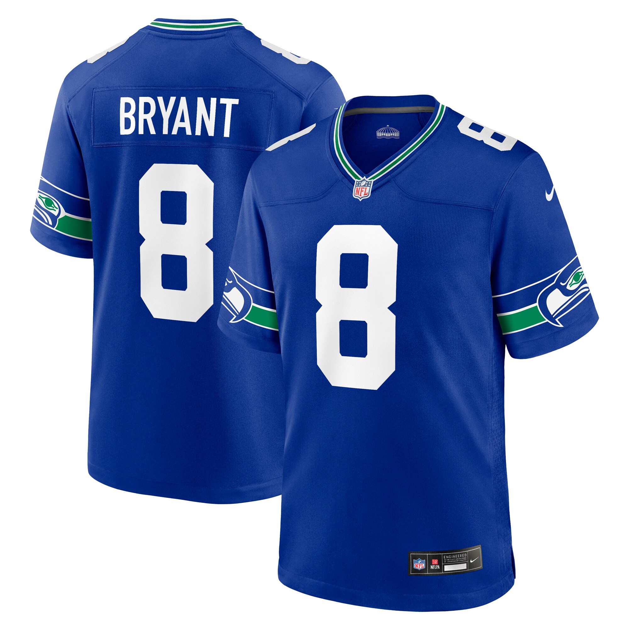 Men’s Seattle Seahawks Coby Bryant Royal Throwback Player Game Jersey