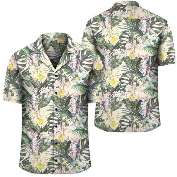 Tropical Jungle Parrots And Flamingos Hawaiian Shirt-Zx10086