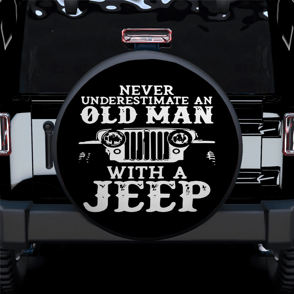 Old Man With A Jeep Car Spare Tire Covers Gift For Campers